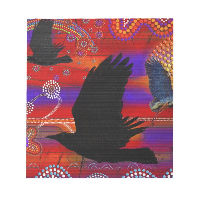 Sunset on Lake Wendouree Australian Aboriginal Art Notepad (Front)