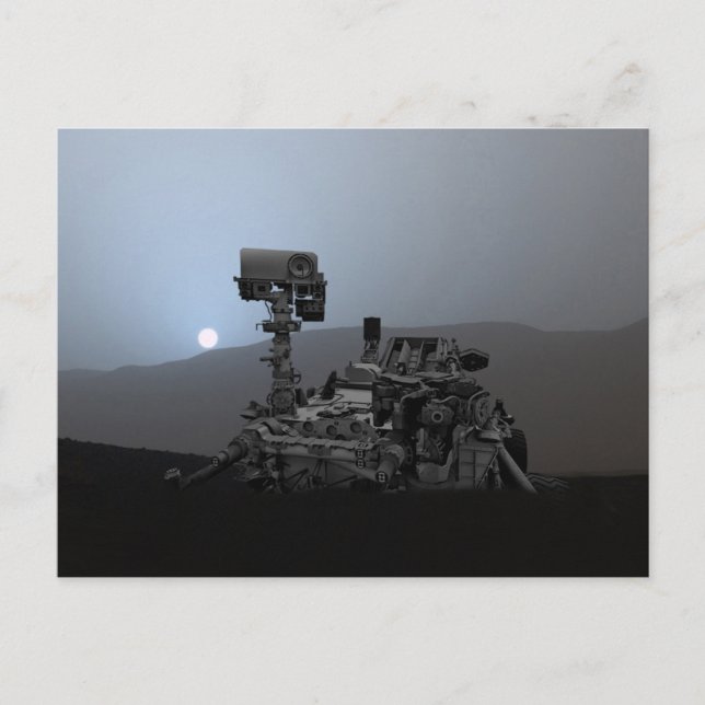 Sunset on Mars Curiosity Rover Postcard (Front)