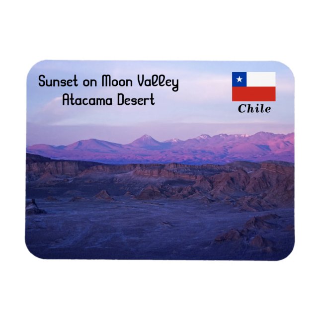 Sunset on Moon Valley - Chile Magnet (Horizontal)