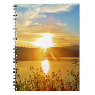 Sunset on mountain Lake Arrowhead Spiral Notebook