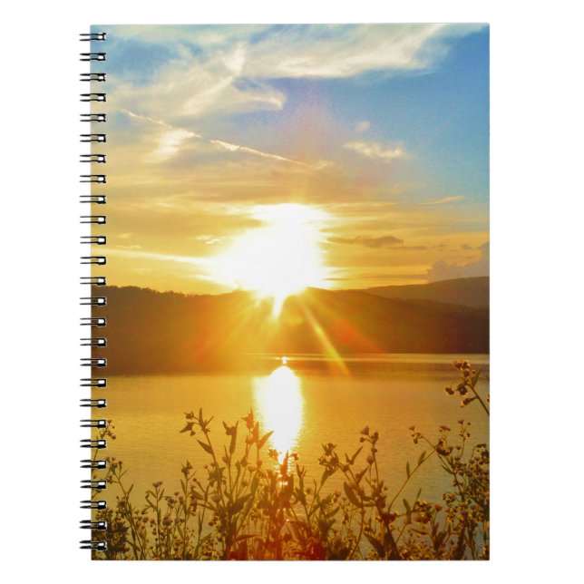 Sunset on mountain Lake Arrowhead Spiral Notebook (Front)