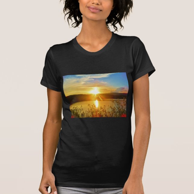 Sunset on mountain Lake Arrowhead T-Shirt (Front)