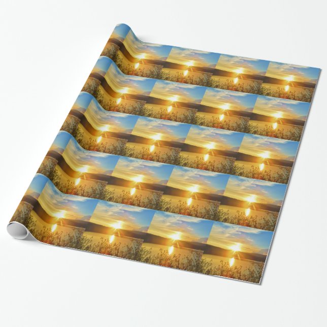 Sunset on mountain Lake Arrowhead Wrapping Paper (Unrolled)