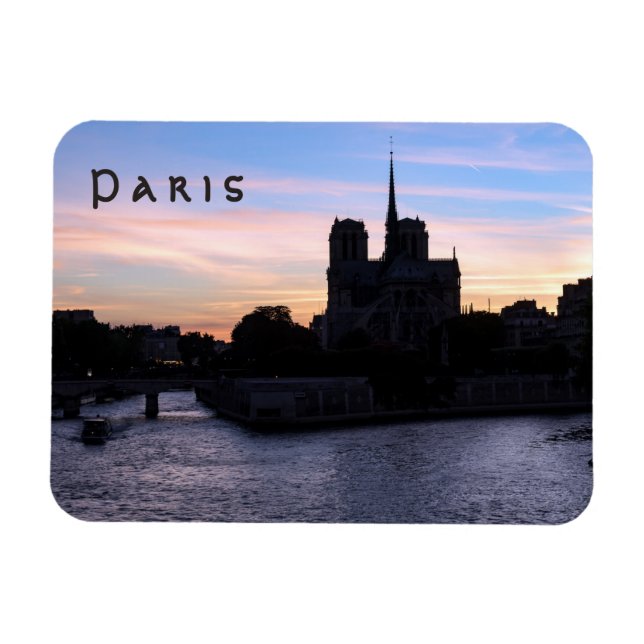 Sunset on Notre Dame de Paris Magnet (Horizontal)