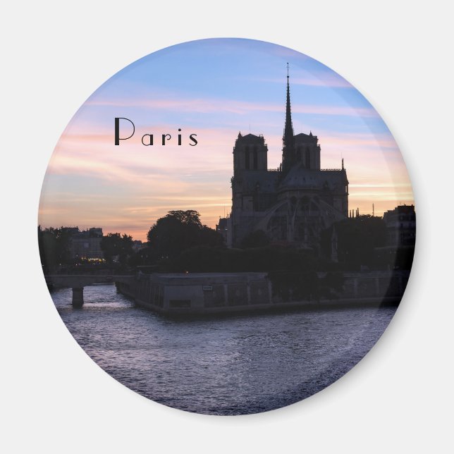 Sunset on Notre Dame de Paris Magnet (Front)