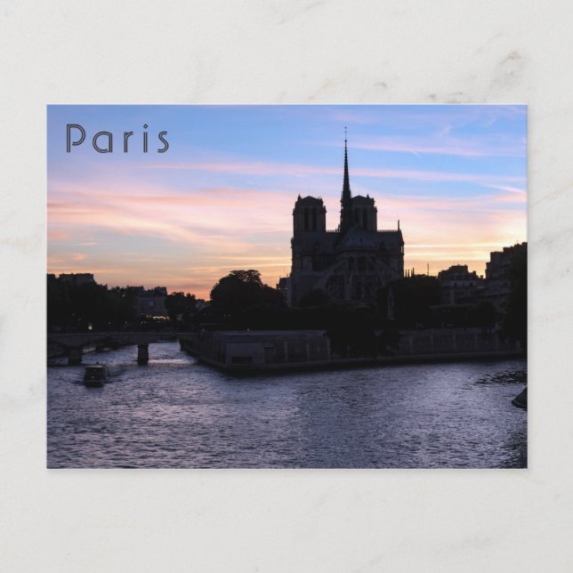 Sunset on Notre Dame de Paris Postcard (Front)