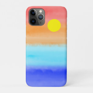 Sunset on ocean watercolor  Abstract art Ombre   Case-Mate iPhone Case