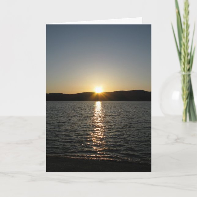 Sunset on Onota Lake: Vertical Card (Front)