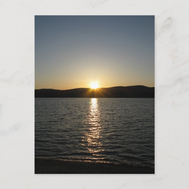 Sunset on Onota Lake: Vertical Postcard (Front)