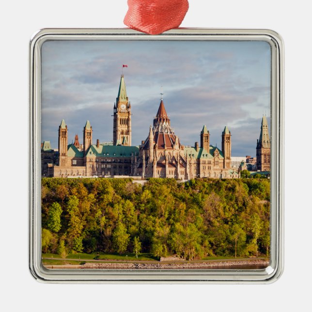 Sunset on Parliament Hill - Ottawa Metal Tree Decoration (Front)