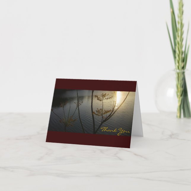 Sunset on Ripples Thank-You for Sympathy Thank You Card (Front)