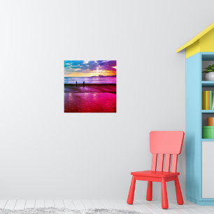 Sunset on Saint Cyr's Beach photograph - Seascape Poster