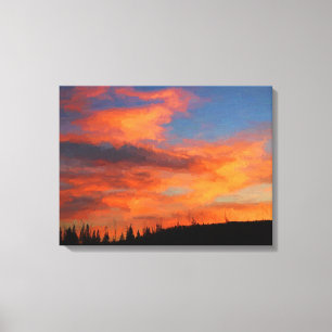 Sunset on Swan Lake Canvas Print