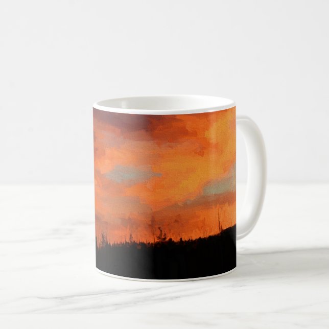Sunset on Swan Lake Coffee Mug (Front Right)