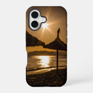 Sunset on the beach, Mallorca, Spain iPhone 16 Case