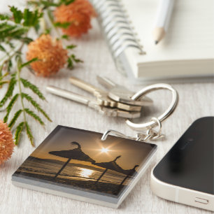 Sunset on the beach, Mallorca, Spain Key Ring