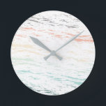 sunset on the beach modern brush stroke round clock<br><div class="desc">c</div>