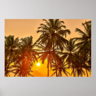 Sunset on the beach of Sri Lanka Poster