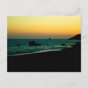 sunset on the beach postcard