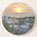 Sunset on the Beach St. Pete Florida Coaster<br><div class="desc">You’ll fall in love all over again with this wonderful beach scene as the sun is setting. Any design questions or special requests,  just send a chat or an email to charmdesignstudio@rcn.com and we’ll be delighted to assist.</div>