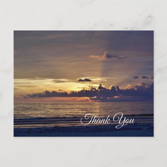 Sunset on the Beach Thank You Card (Front)