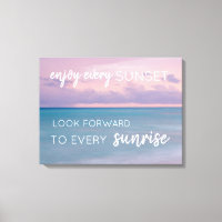Sunset on the Beach Wall Art with Quote