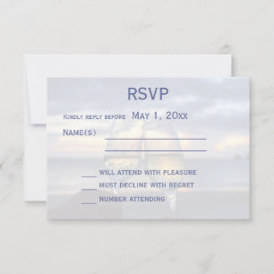 Sunset On The Beach Wedding RSVP Card