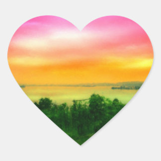 Sunset on the Bodensee Heart Sticker