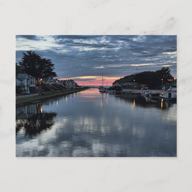 Sunset on the Bude Canal. Postcard (Front)