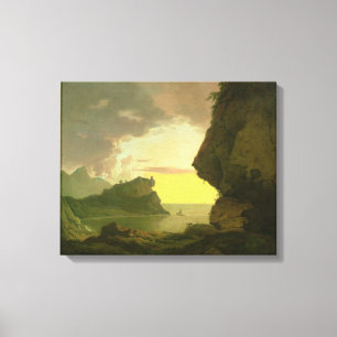Sunset on the Coast near Naples, c.1785-90 Canvas Print