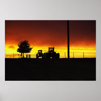 Sunset On The Farm Poster