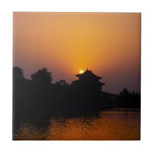 Sunset on the Forbidden city - Beijing, China Tile