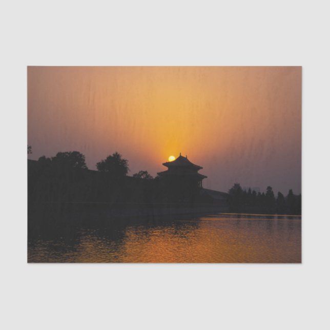 Sunset on the Forbidden city - Beijing, China Tissue Paper (Front)