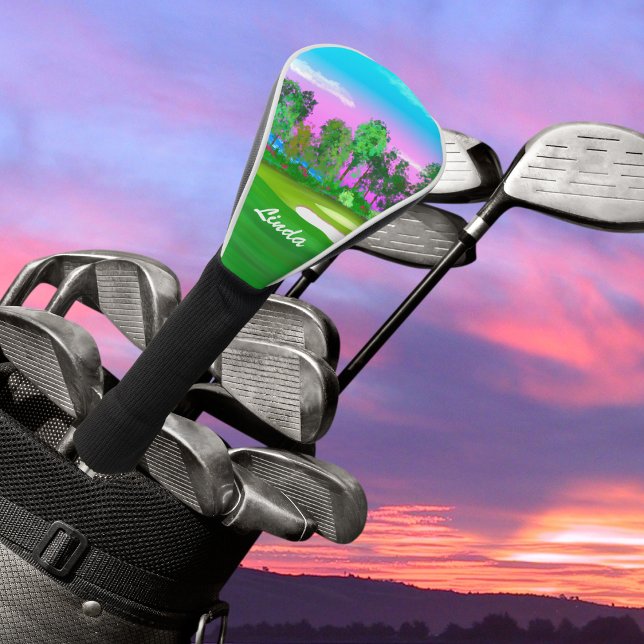 Sunset On The Golf Course Personalised Head Cover (Creator Uploaded)