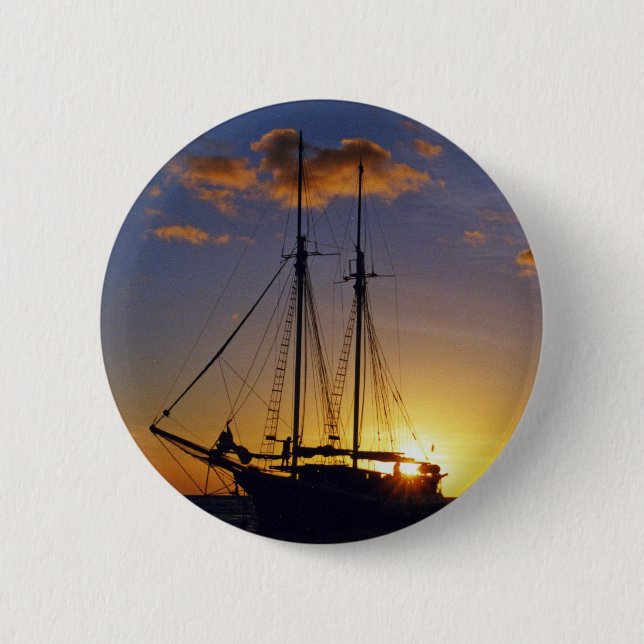 Sunset on the Great Barrier Reef 6 Cm Round Badge (Front)
