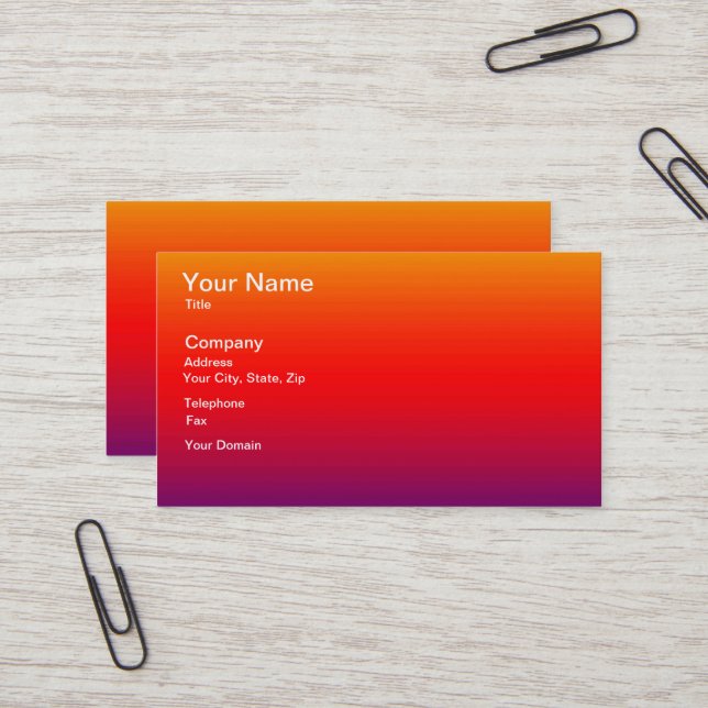 Sunset on the Horizon Business Card (Front/Back In Situ)