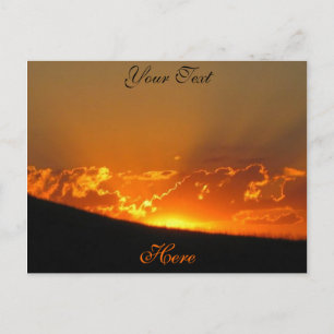 Sunset On The Horizon / Customise w/Your Own Text Postcard