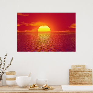 Sunset on the horizon poster