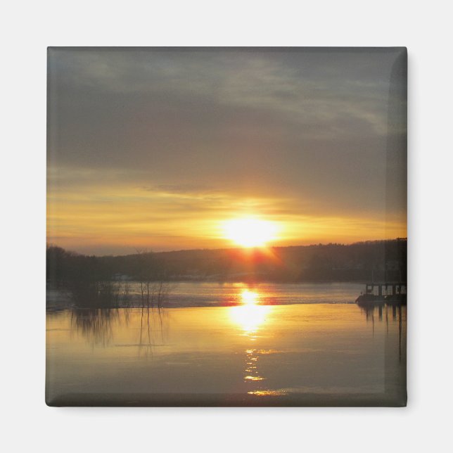 Sunset on the Hudson Magnet (Front)