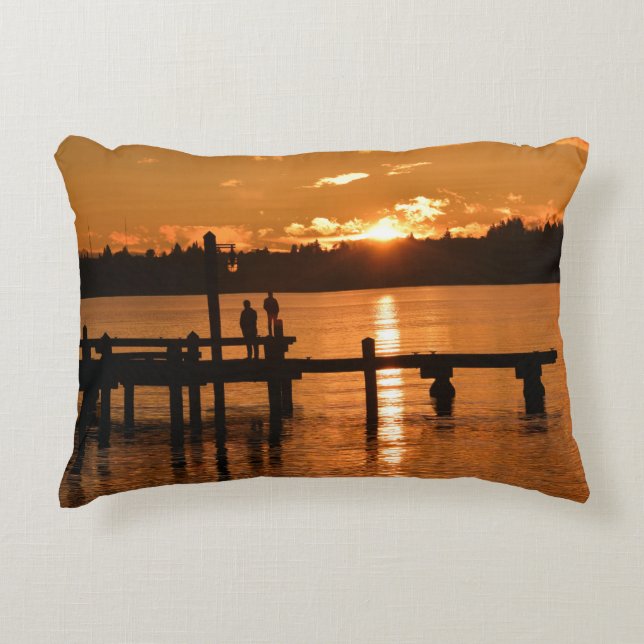 Sunset on the Lake Accent Pillow (Front)