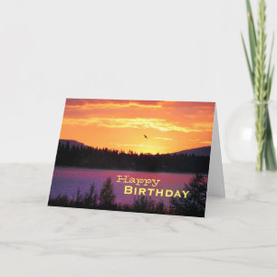 Sunset On The Lake, Happy Birthday Card