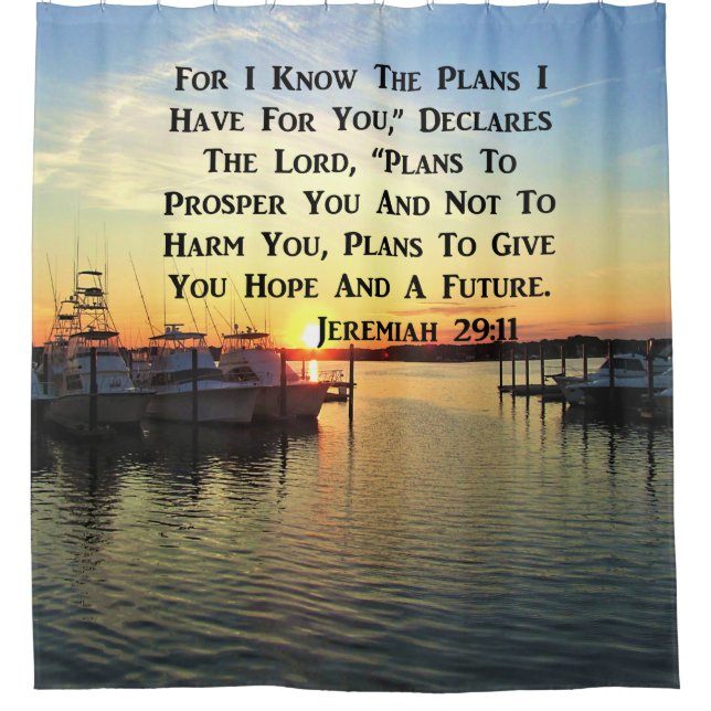 SUNSET ON THE LAKE JEREMIAH 29:11 SHOWER CURTAIN (Front)