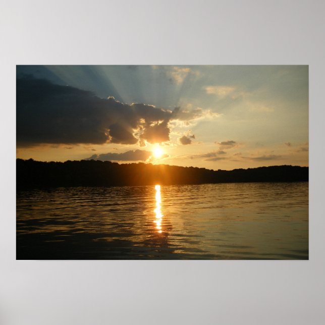 Sunset on the lake poster (Front)