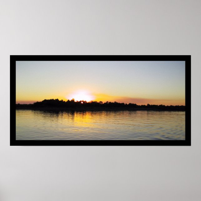 Sunset on the Mississippi River Poster (Front)
