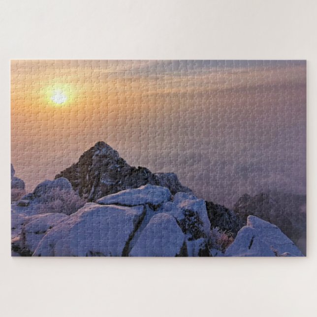 Sunset On The Mountain Top Puzzle (Horizontal)