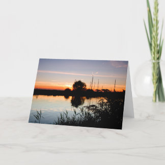 "Sunset on the Norfolk Broads" greetings cards