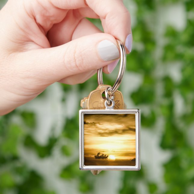 Sunset On The Pacific Ocean Key Ring (Hand)