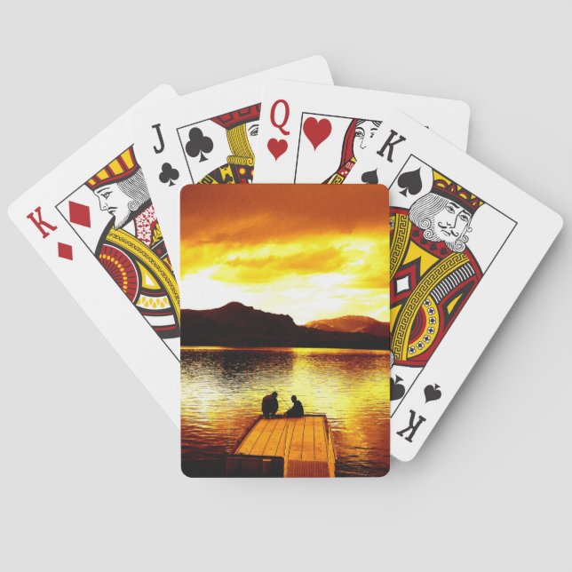 Sunset on the Pier - Deck of Cards (Back)