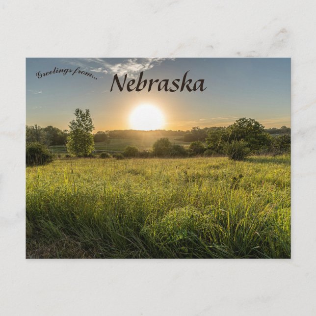 Sunset on the Prairie in Omaha Nebraska Postcard (Front)