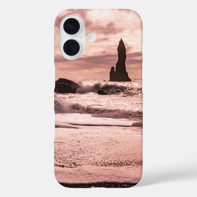 Sunset on the Reynisfjara black sand beach, Icelan Case-Mate iPhone Case (Back)